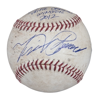 2012 Miguel Cabrera ALCS Game Used, Signed & Inscribed OML Selig Postseason Baseball Used on 10/18/12 (MLB Authenticated & JSA)